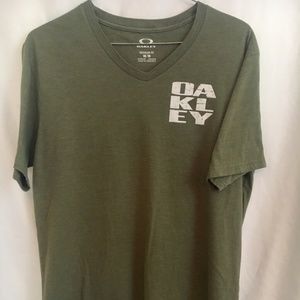 Oakley Short Sleeve Shirt olive green v-neck